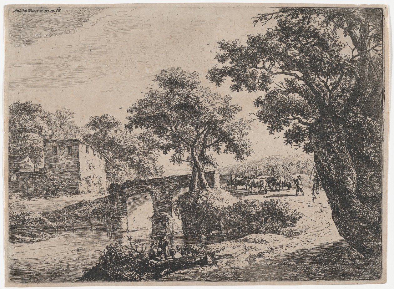 Csorda Kőhíd közelében, 17. század. alkotó: Anthonie Waterloo