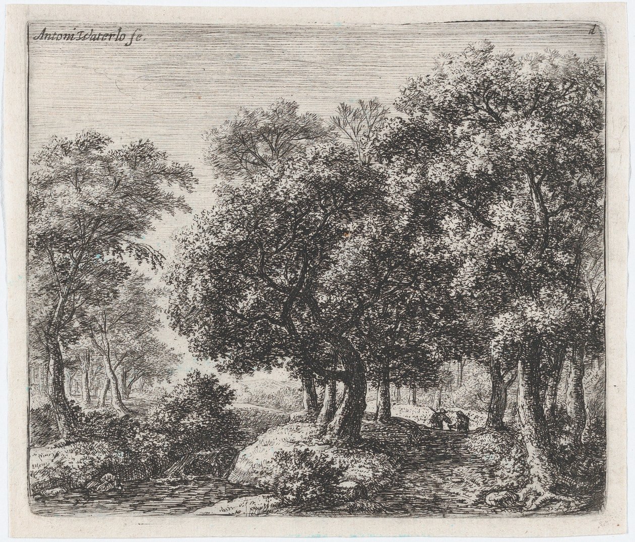A Forest Lane Les Deux Cavaliers, 17. század. alkotó: Anthonie Waterloo