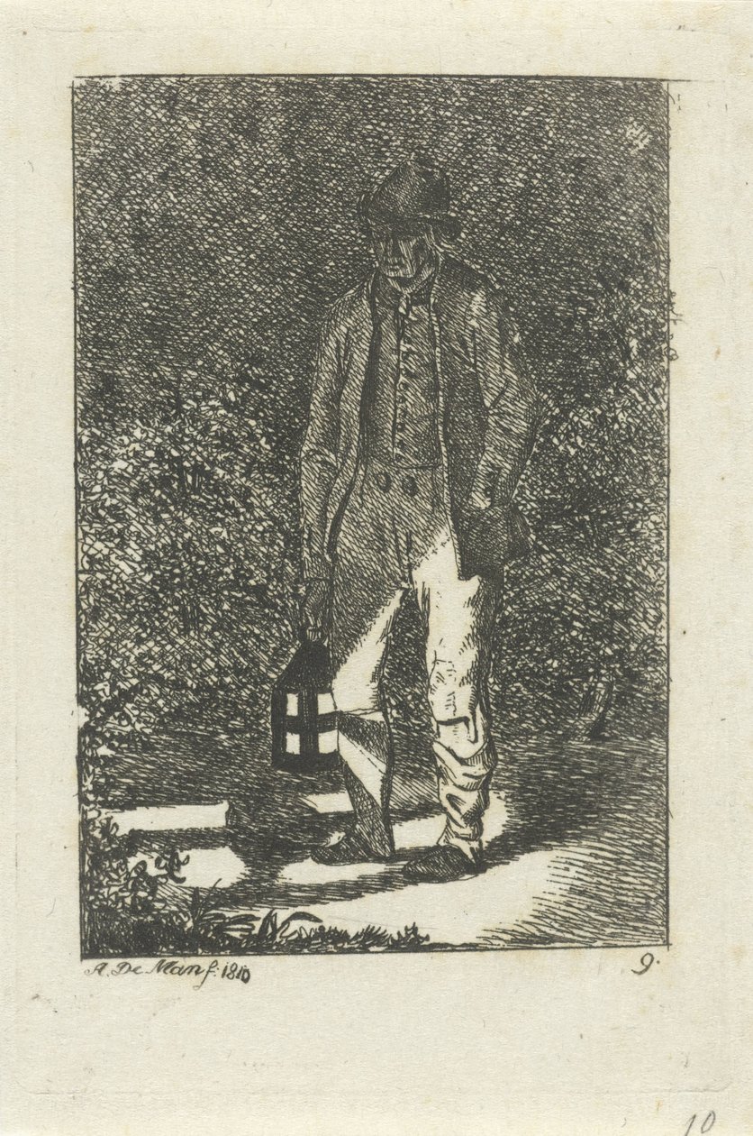 Férfi lámpással alkotó: Anthonie Willem Hendrik Nolthenius de Man