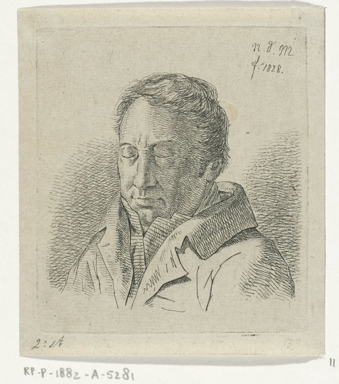 Férfi csukott szemmel alkotó: Anthonie Willem Hendrik Nolthenius de Man