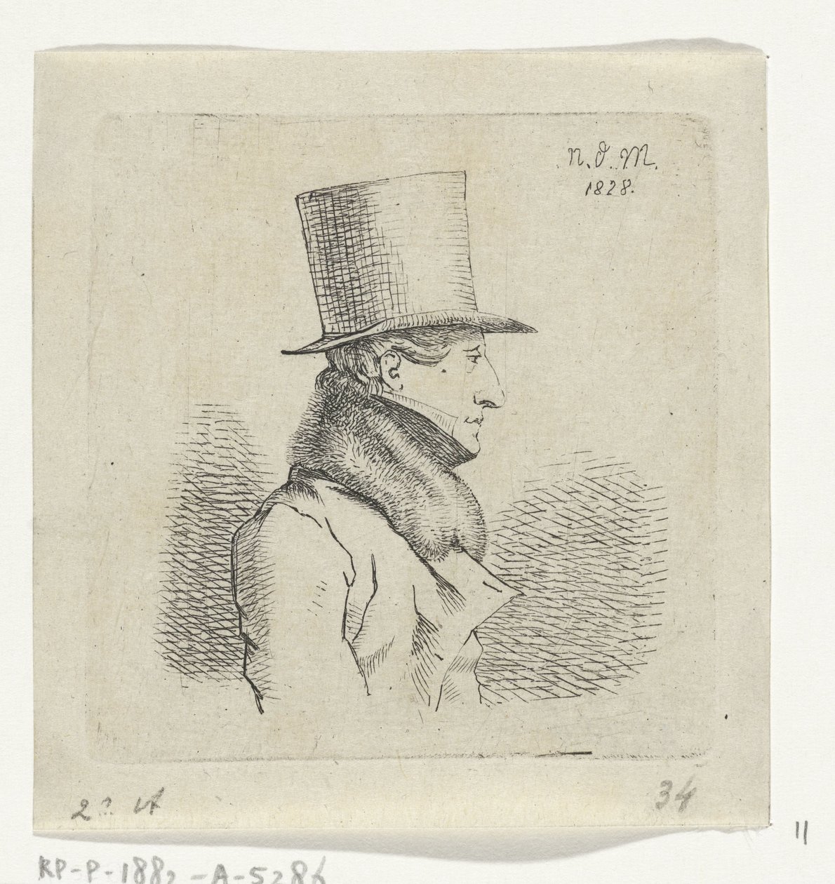 Férfi cilinderrel alkotó: Anthonie Willem Hendrik Nolthenius de Man