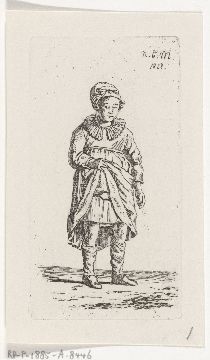 Lány felemeli a szoknyáját alkotó: Anthonie Willem Hendrik Nolthenius de Man