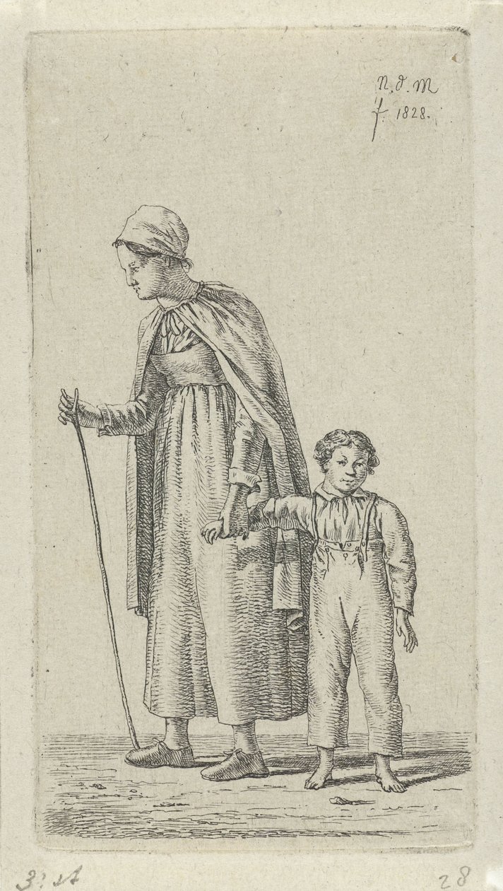 Anya gyermekével a karjában 12 tanulmányfigura (sorozat címe) alkotó: Anthonie Willem Hendrik Nolthenius de Man