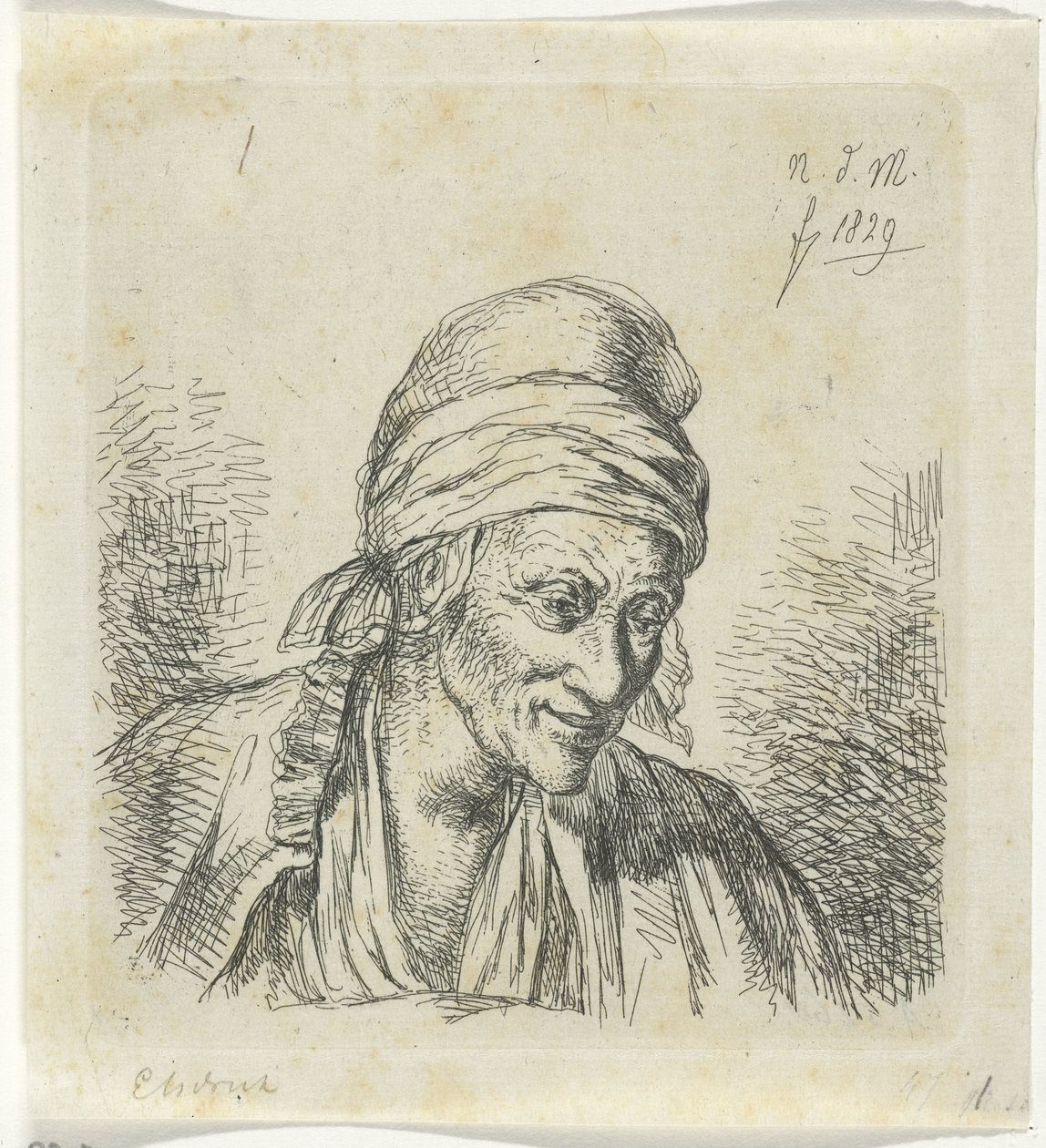 Öreg nő jobbra alkotó: Anthonie Willem Hendrik Nolthenius de Man