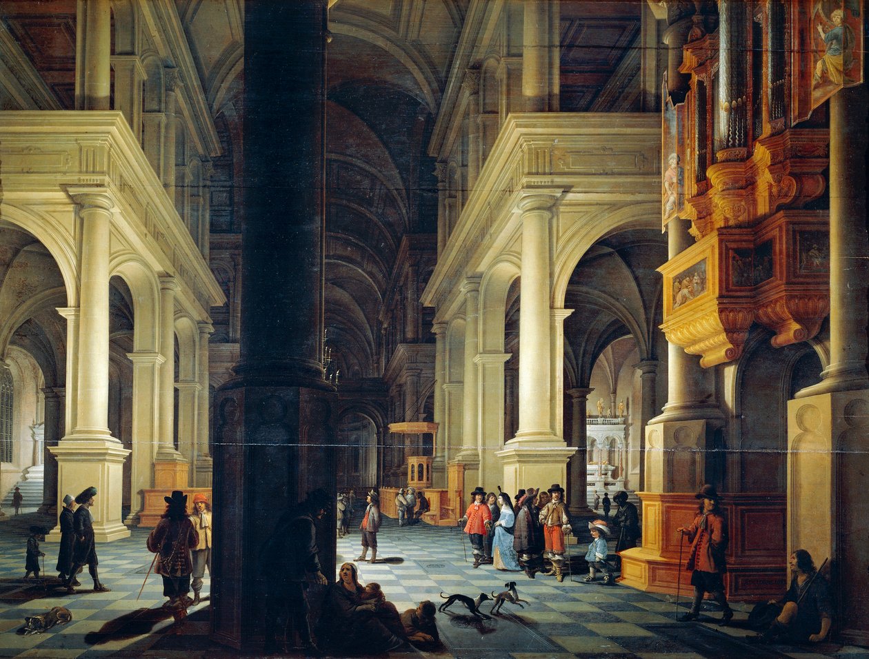 A templom belseje, Anthonie De Lorme (kb. 1610-1673) alkotó: Anthonie de Lorme