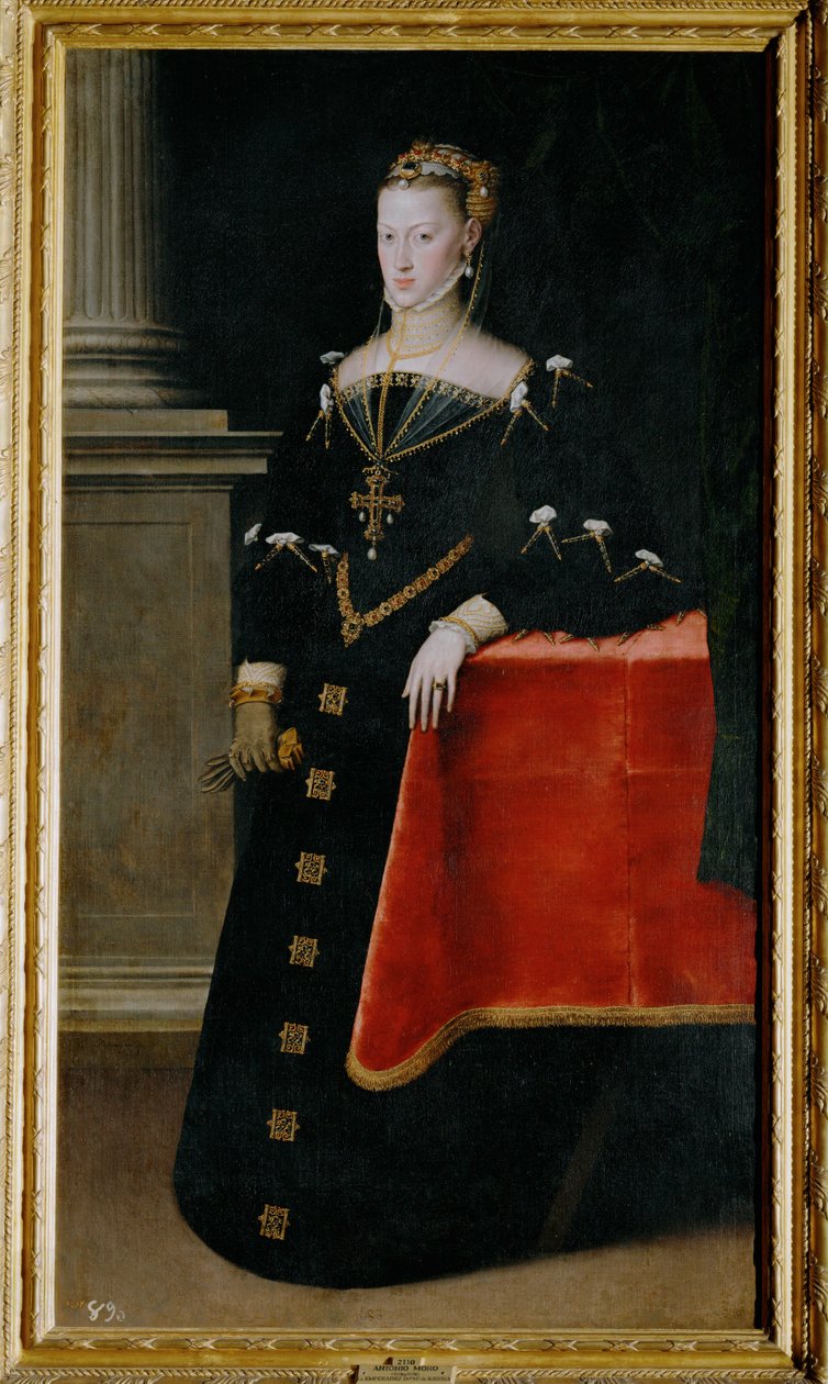 Kaiserin Maria von Österreich, Tochter von Kaiser Karl V., Ehefrau ihres Cousins Maximilian II von Anthonis van Dashorst (c.1519-1576/77) Mor