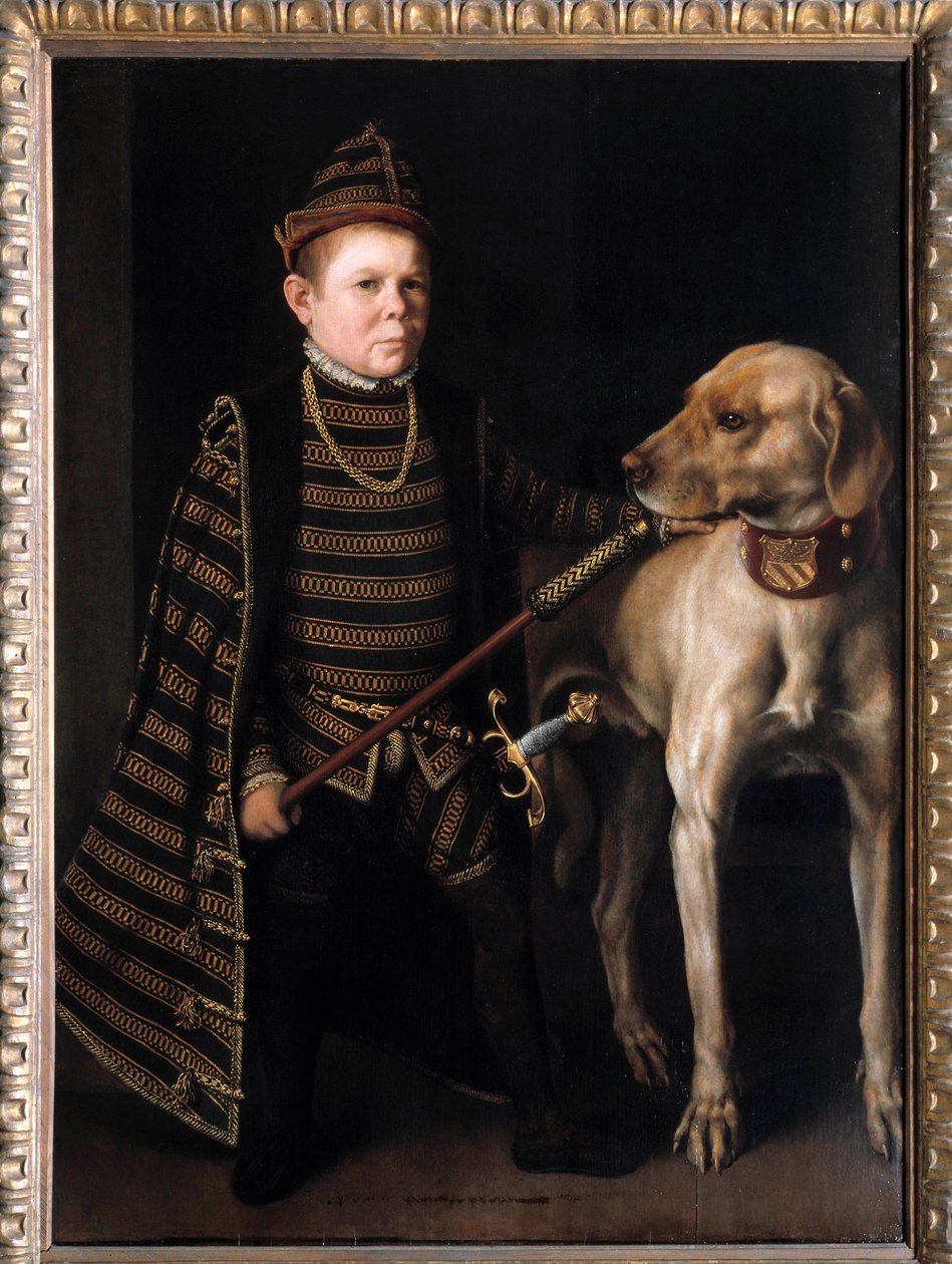 Granvelle bíboros törpének, V. Károly miniszterének portréja Anthonis Moor Van Dashorst festménye Anthonis dit Antonio Moro (1517-1575/76). 16. század. Homályos. 1,26x0,92 m. - De Granvelle bíboros, V. Károly miniszter törpének portréja. alkotó: Anthonis Mor van Dashorst