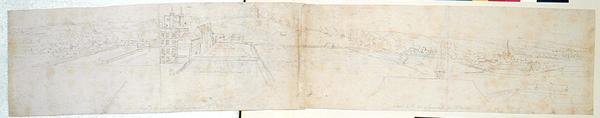 Greenwich-palota, 1544 körül (toll, tinta és ceruza papíron) alkotó: Anthonis van den Wyngaerde