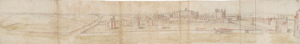 Hampton Court Palace északról, 1550-1560 alkotó: Anthonis van den Wyngaerde