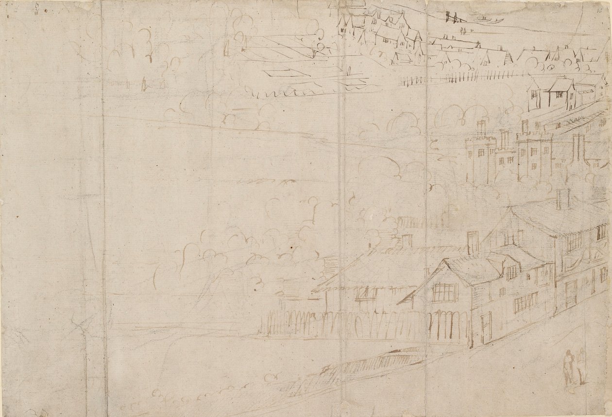 London panorámája Southwarkból nézve: Bankside, 1554 alkotó: Anthonis van den Wyngaerde