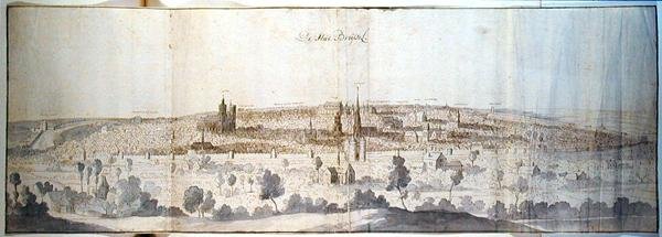 Panorámás kilátás Brüsszelre alkotó: Anthonis van den Wyngaerde
