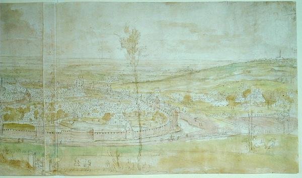 Brüsszeli panoráma, 16. század alkotó: Anthonis van den Wyngaerde