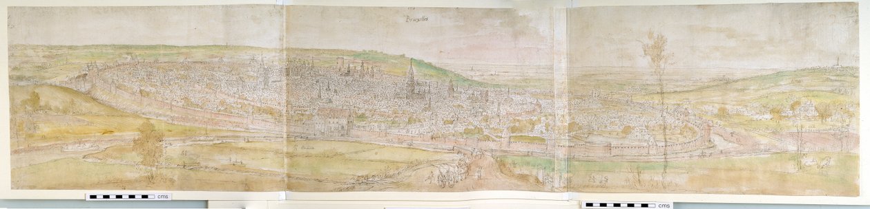 Brüsszel panoráma északról, 1558 alkotó: Anthonis van den Wyngaerde