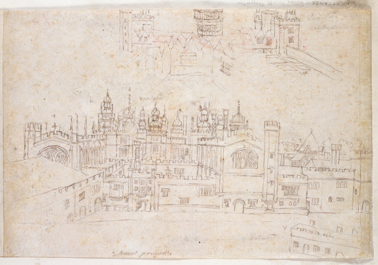 Tanulmányok a zabhegyi palotáról és a Hampton Courtról, 1544 körül (toll és tinta, papír) alkotó: Anthonis van den Wyngaerde