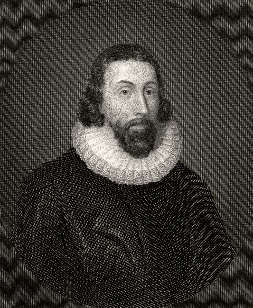 John Winthrop, metszett: Charles William Sharpe (1818-99) alkotó: Anthony van Dyck