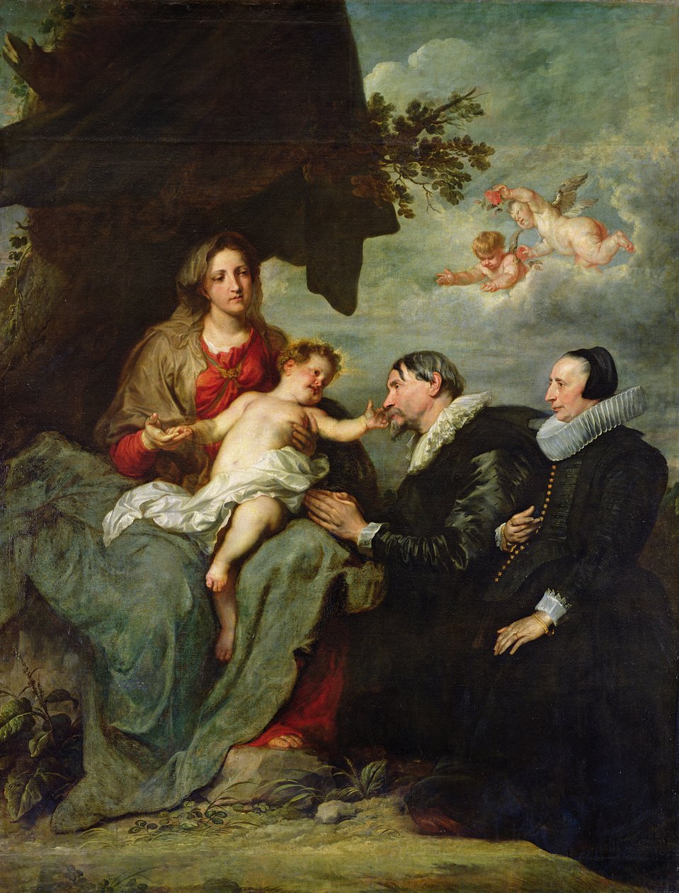 Madonna és gyermeke az adományozókkal alkotó: Anthony van Dyck