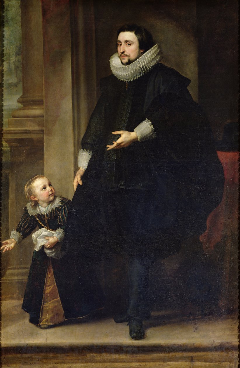 Egy nemes és gyermeke portréja vagy Rubens testvérének portréja alkotó: Anthony van Dyck
