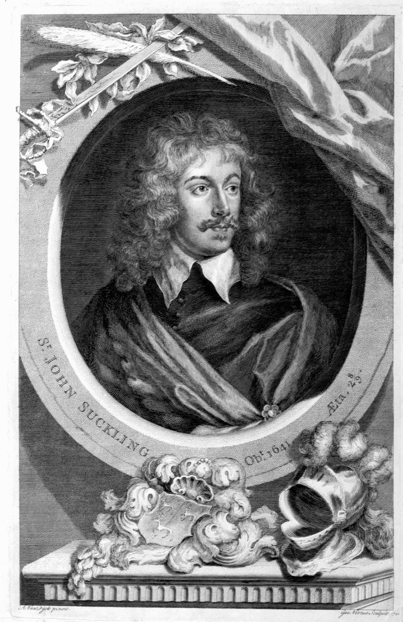 Sir John Suckling, George Vertue metszete, 1744 alkotó: Anthony van Dyck
