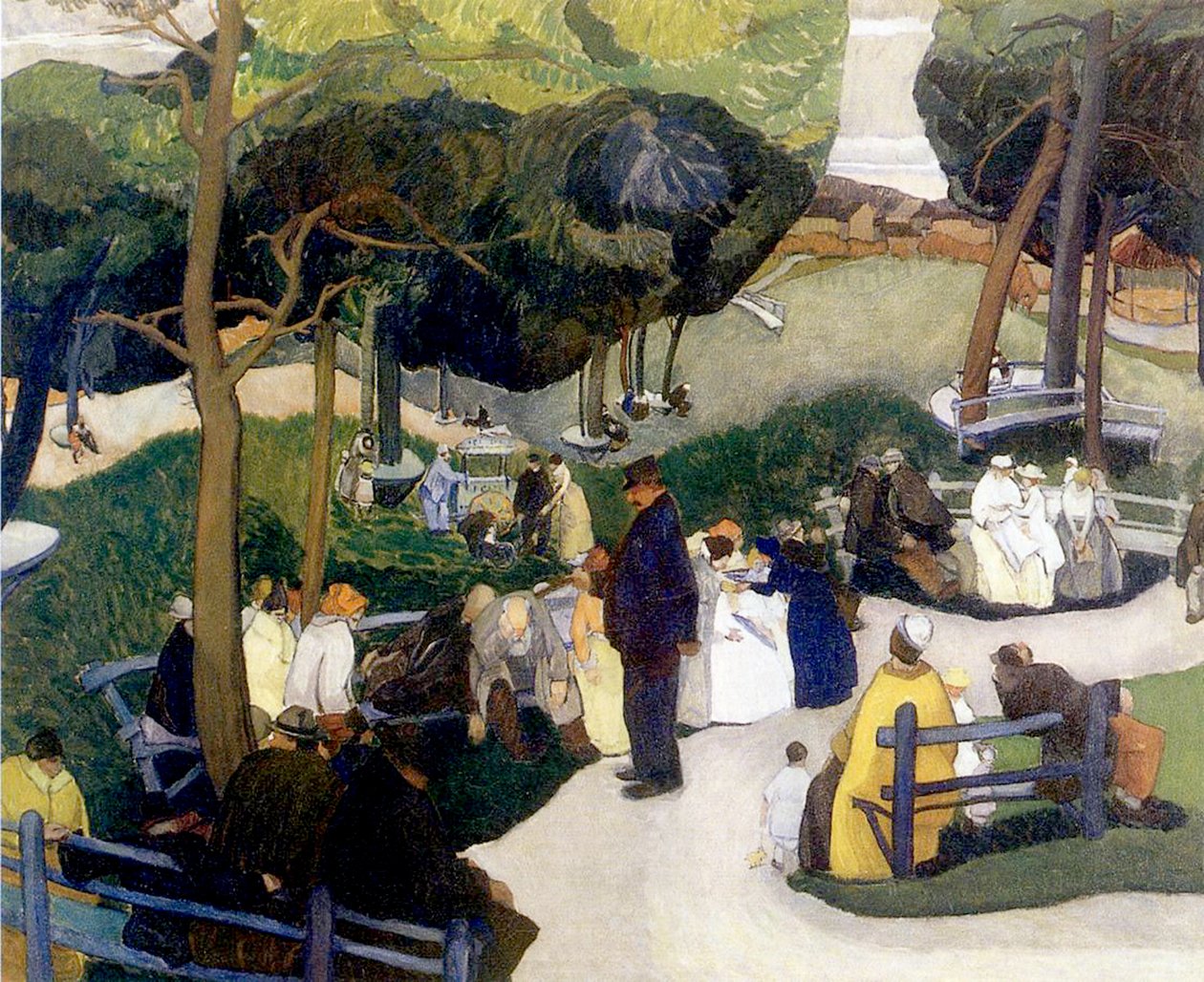 A parkban, 1922 olaj, vászon alkotó: Anthony Angarola