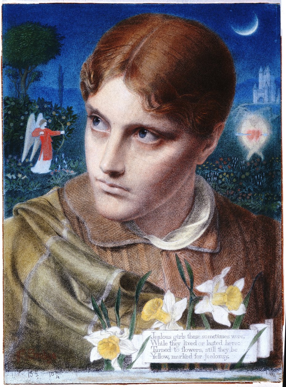 Féltékenység (kréta és ceruza a táblán) alkotó: Anthony Frederick Augustus Sandys