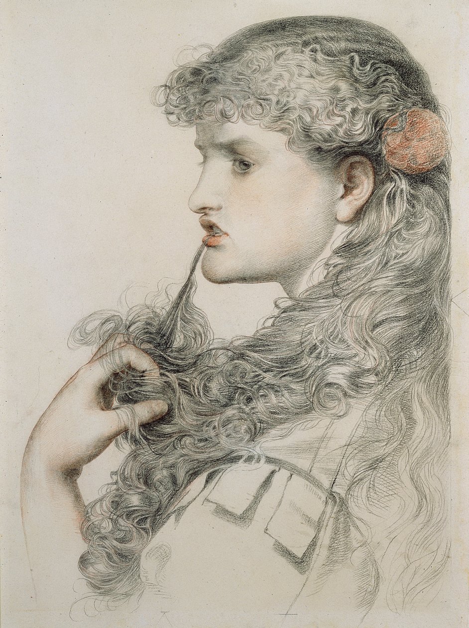 Proud Maisie, 1893, (ceruza és piros kréta papíron) alkotó: Anthony Frederick Augustus Sandys