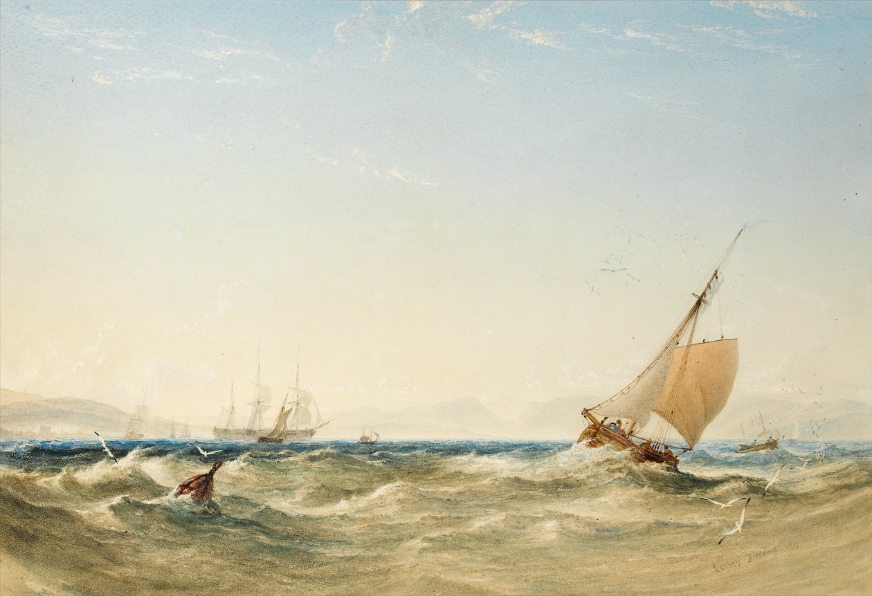 Friss szellő Skócia partjainál, 1854 (wc papíron) alkotó: Anthony Vandyke Copley Fielding