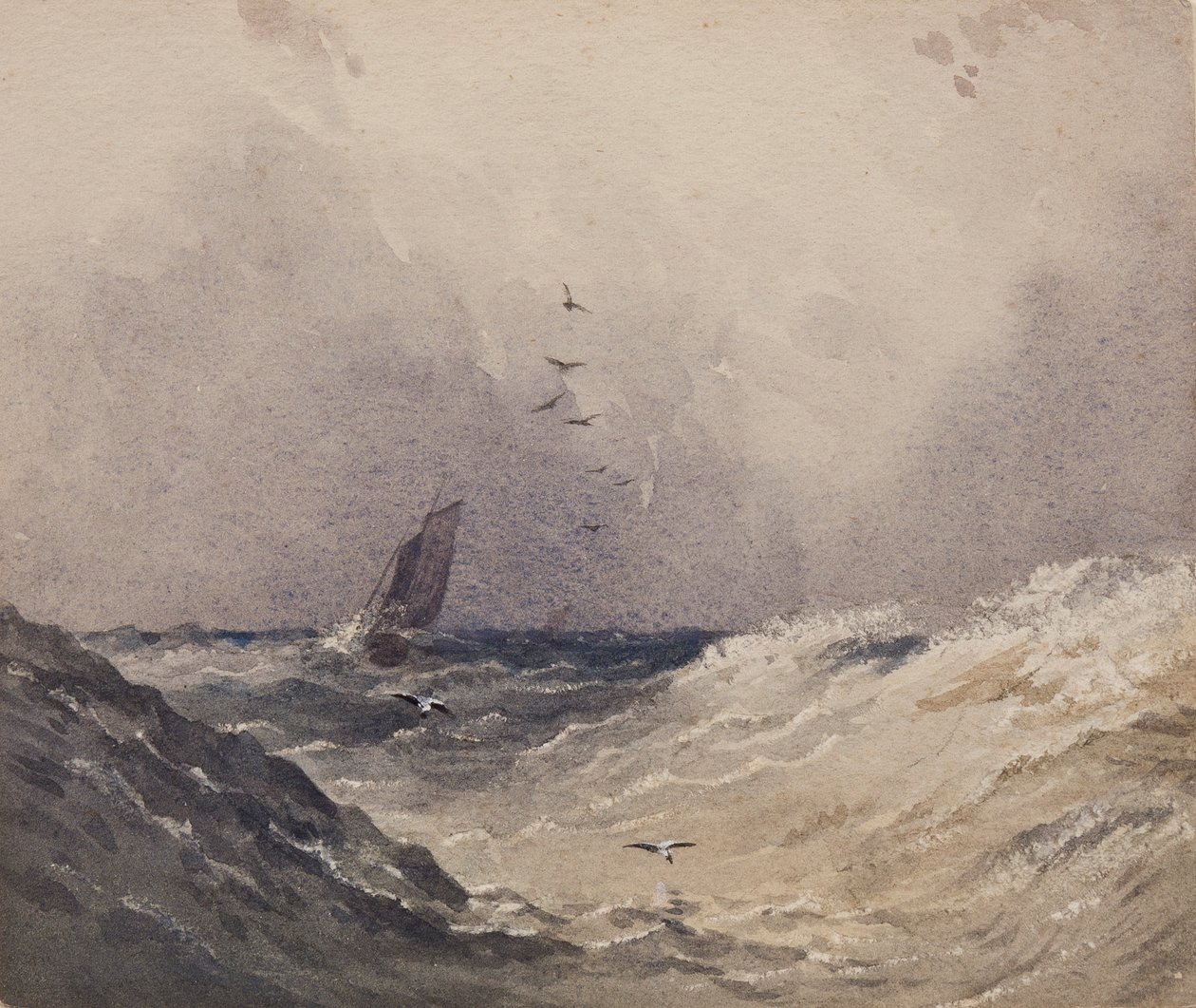 Vitorlás vihar előtt, 1830 körül alkotó: Anthony Vandyke Copley Fielding