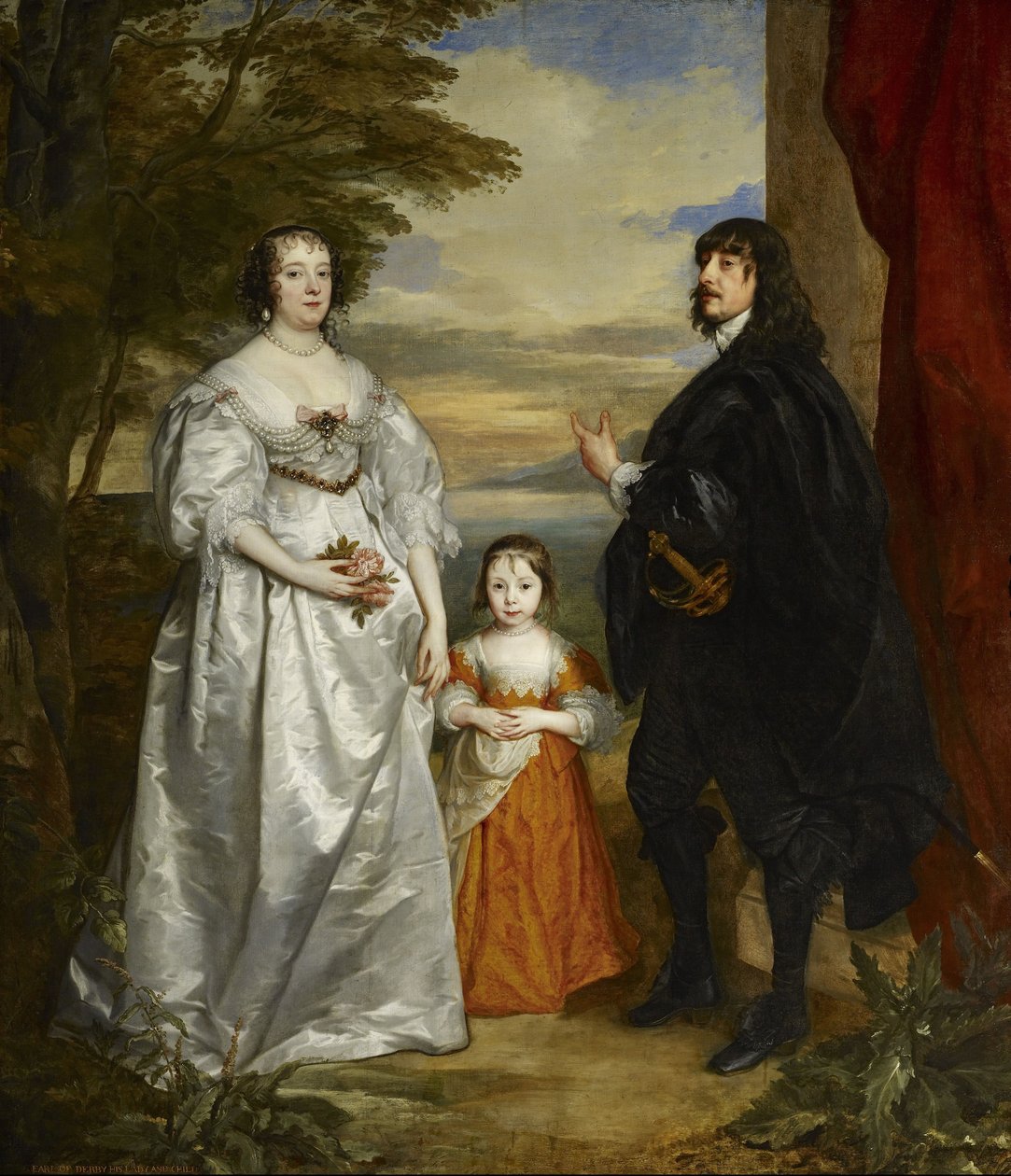James, Derby hetedik grófja, az Ő asszonya és gyermeke alkotó: Anthony van Dyck