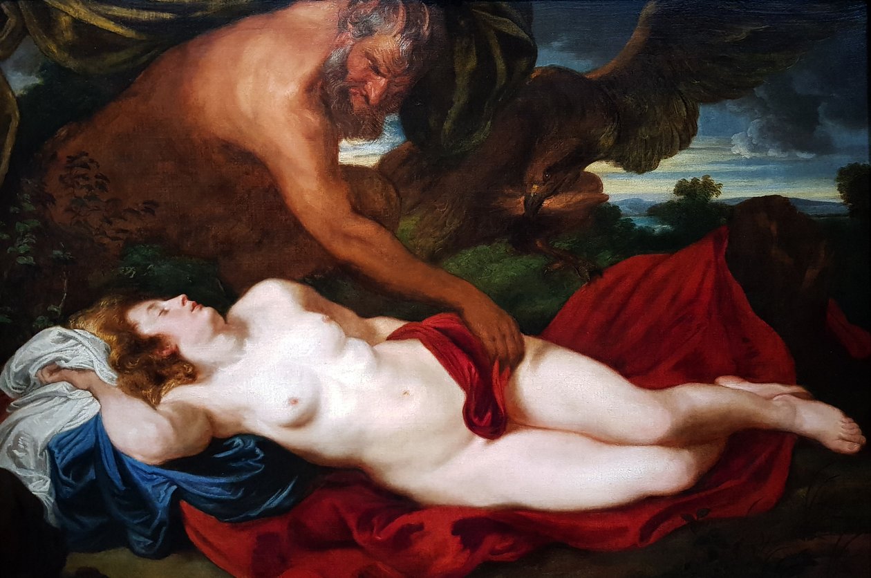 Jupiter szatírként Antiopéval alkotó: Anthony van Dyck