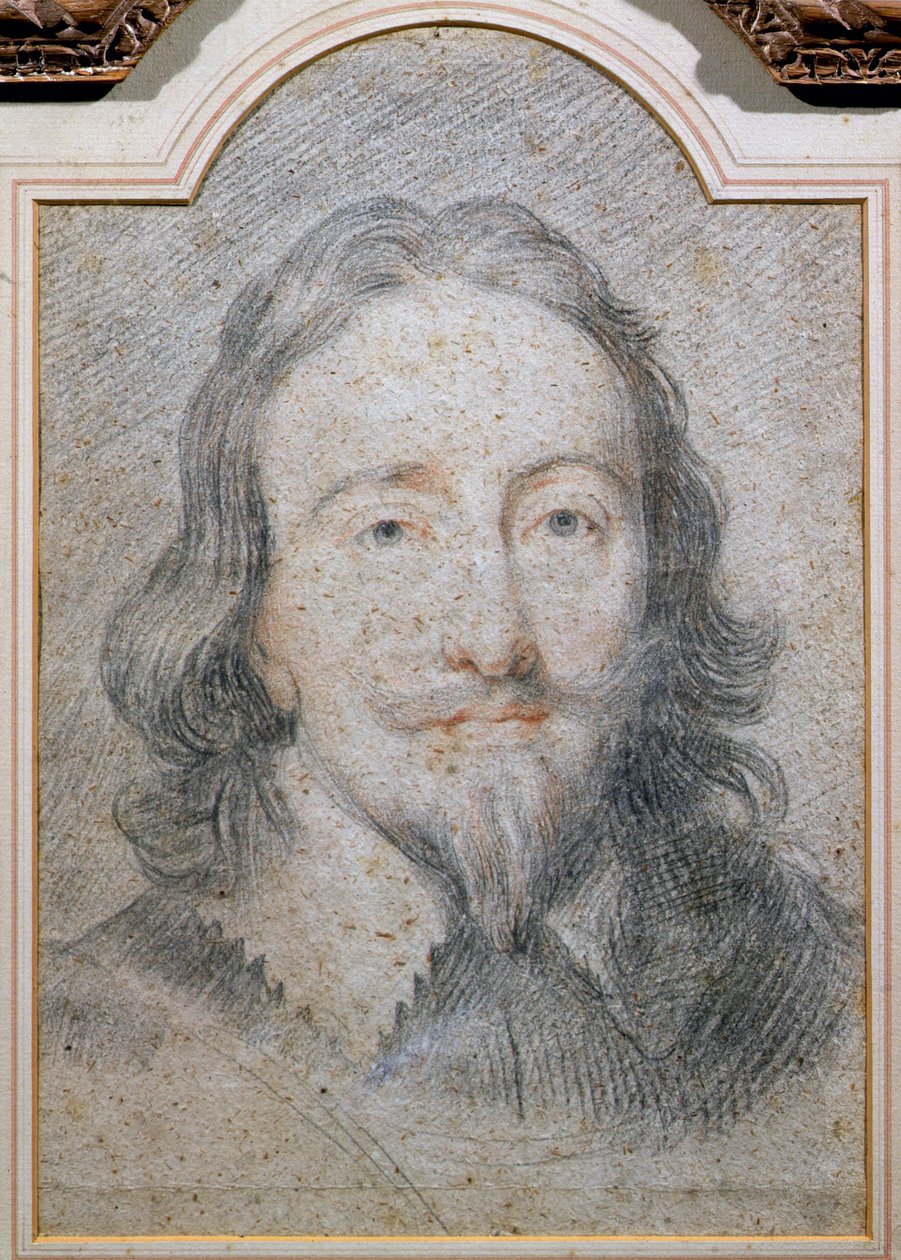I. Károly (1600-49) (szén és kréta, papír) alkotó: Anthony van Dyck
