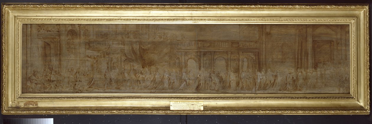 I. Károly és a Harisnyakötő lovagjai körmenetben, 1638 (ezüsthegy feletti olaj a táblán) alkotó: Anthony van Dyck