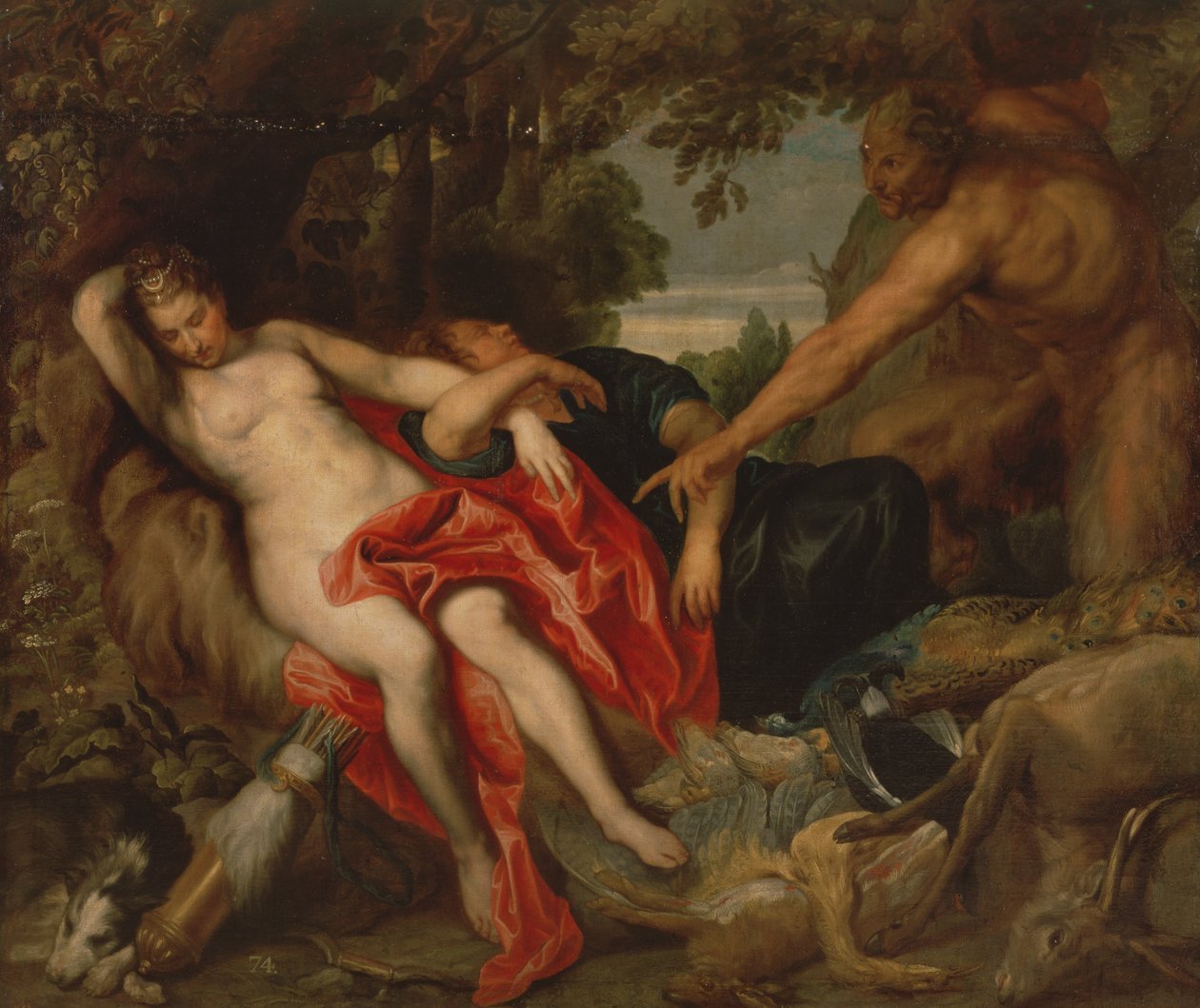 Dianát és Endymiont egy szatír fedezte fel, 1622-27 alkotó: Anthony van Dyck