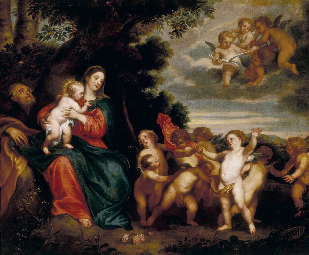 Pihenjen az egyiptomi repülés alatt alkotó: Anthony van Dyck
