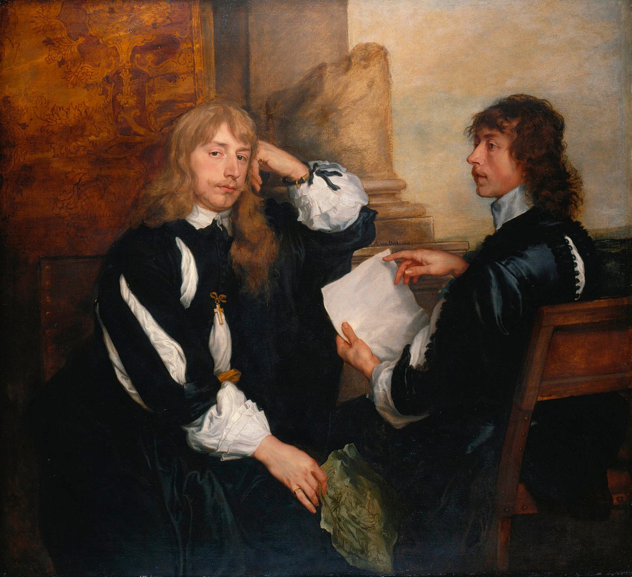 Thomas Killigrew és valószínűleg Lord William Crofts alkotó: Anthony van Dyck