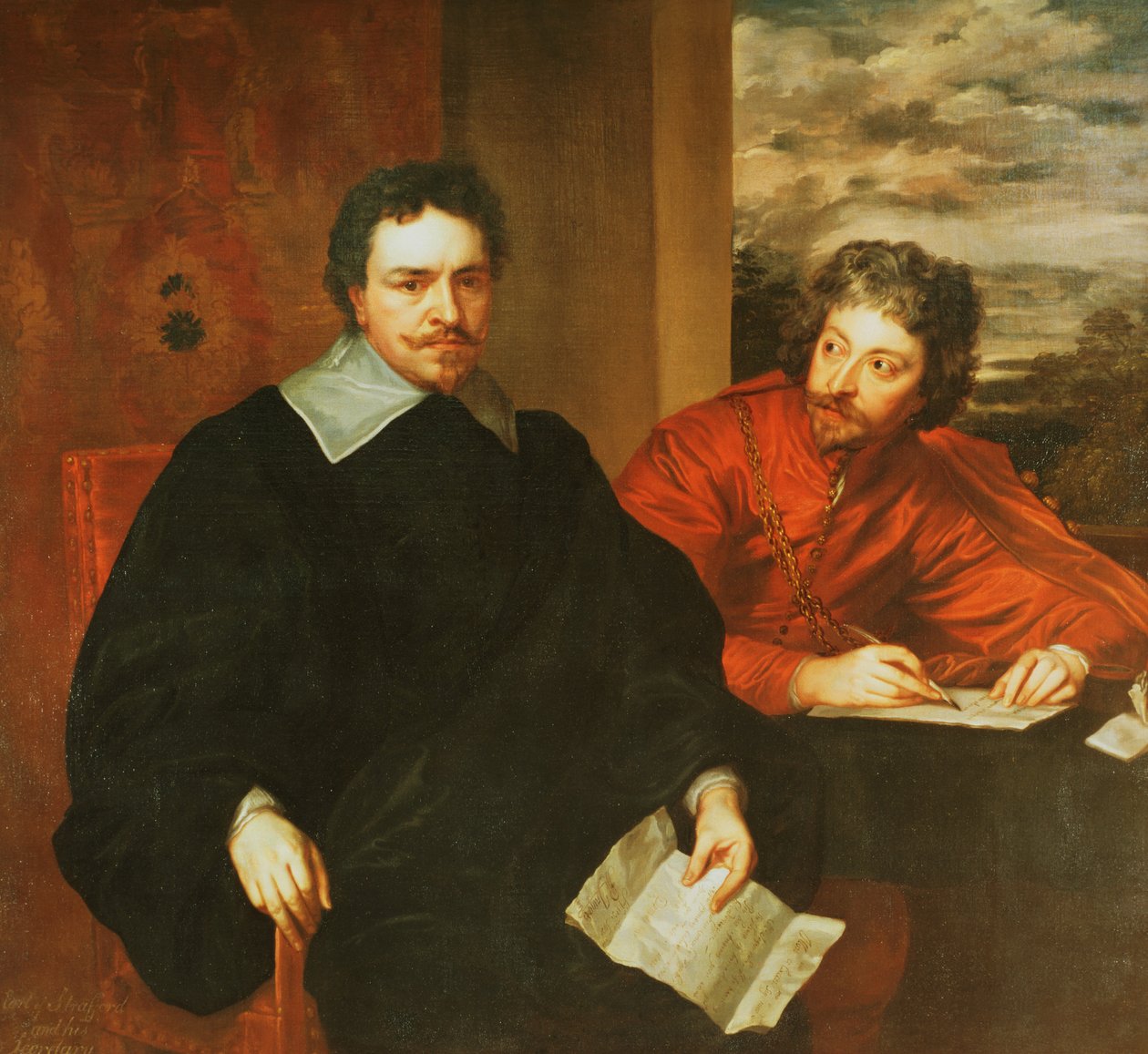 Thomas Wentworth, Strafford grófja (1593-1641) és titkára, Sir Philip Mainwaring (1589-1661) 1640 (az eredetit lásd: 91603) alkotó: Anthony van Dyck