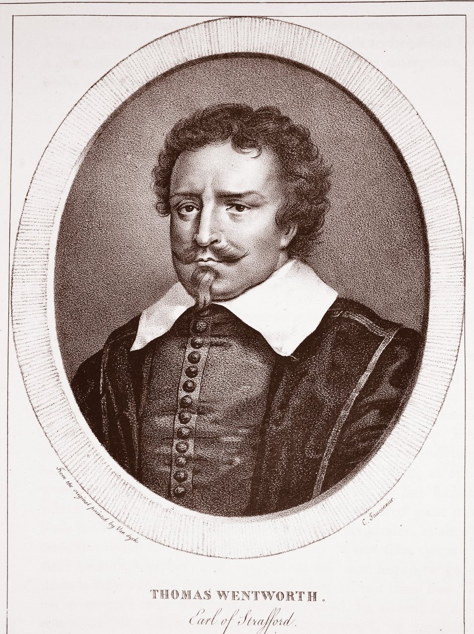 Thomas Wentworth, Strafford grófja, C. Fauconnier-nek tulajdonítva, de Langlume metszet alkotó: Anthony van Dyck