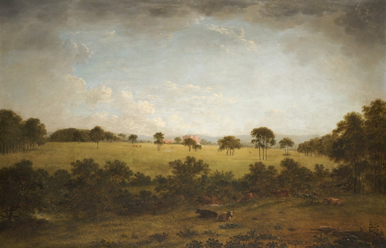 Tabley: A park távoli kilátással a házra alkotó: Anthony Devis