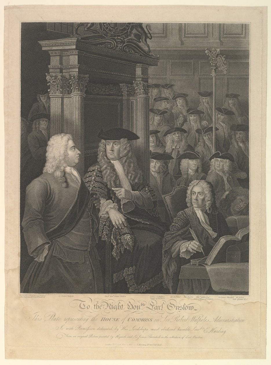 Alsóház – Sir Robert Walpole kormánya, 1803. november 1. alkotó: Anthony Fogg