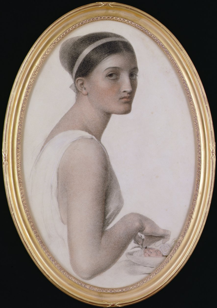 Ideális fej (ceruza és kréta papíron) alkotó: Anthony Frederick Augustus Sandys
