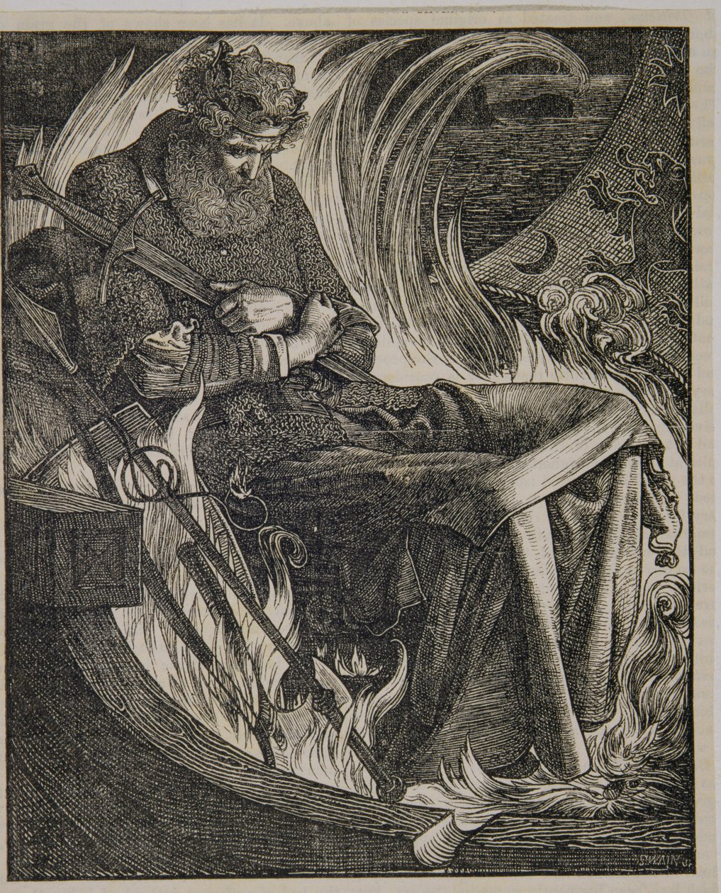Warwulf király halála alkotó: Anthony Frederick Augustus Sandys