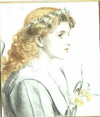 Május, 1902 (színes ceruza) (egy a 4-ből) alkotó: Anthony Frederick Augustus Sandys