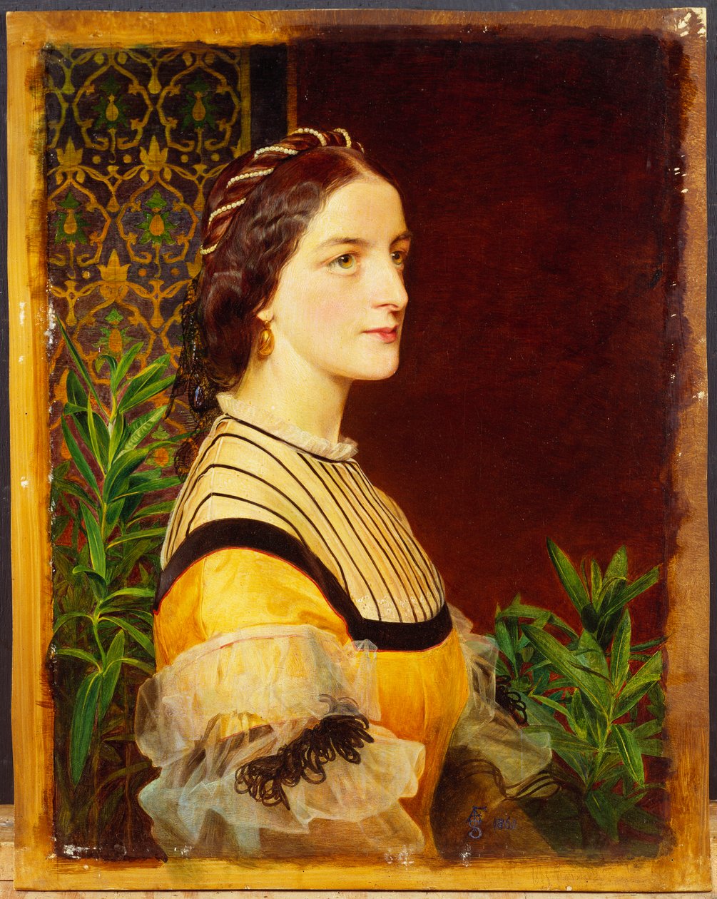 Hölgy portréja, fej és váll, 1860 alkotó: Anthony Frederick Augustus Sandys