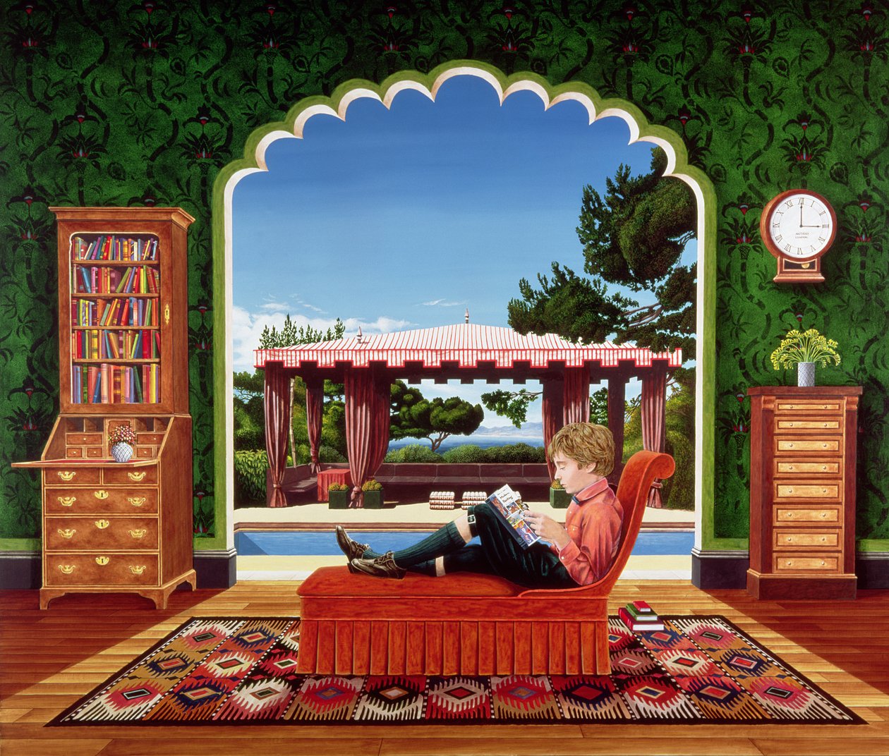Boy Reading, 1983 (akril a táblán) alkotó: Anthony Southcombe