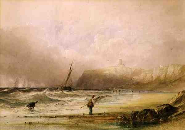 Szellős nap Scarborough-ban (akvarell) alkotó: Anthony Vandyke Copley Fielding