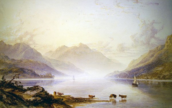 Loch Lomond at Dawn (olaj, vászon) alkotó: Anthony Vandyke Copley Fielding
