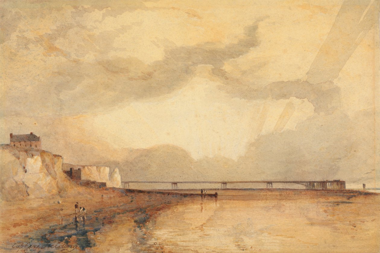Marine Pier, Brighton - Naplemente alkotó: Anthony Vandyke Copley Fielding