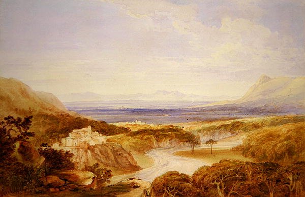 Kilátás a folyóra (akvarell ceruzával, papíron) alkotó: Anthony Vandyke Copley Fielding
