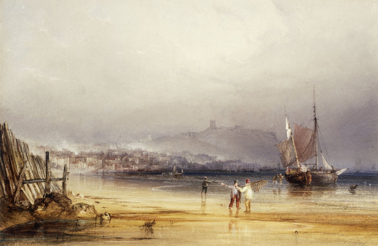 Scarborough kastély délről, 1838 alkotó: Anthony Vandyke Copley Fielding