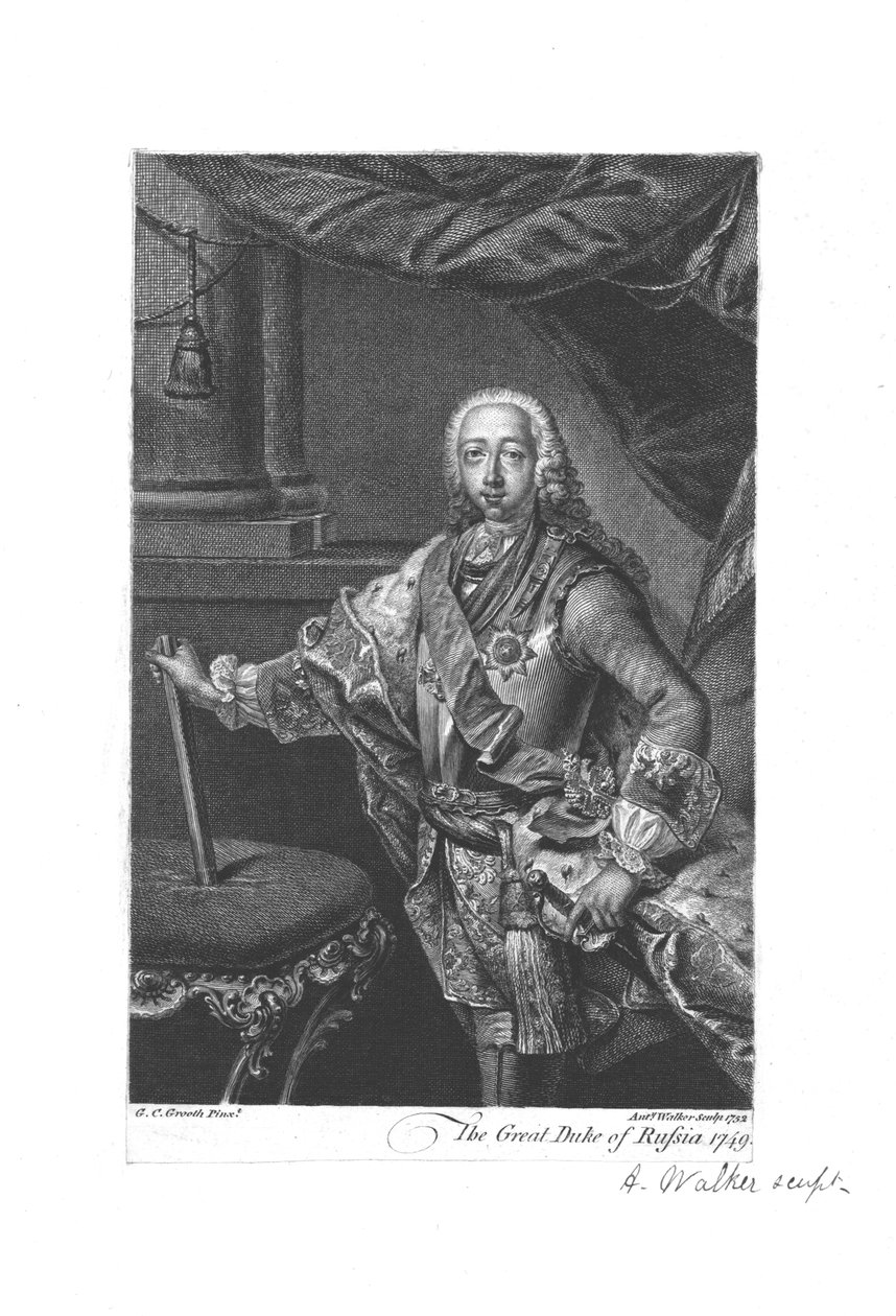 Oroszország nagyhercege, 1749, 1752. alkotó: Anthony Walker