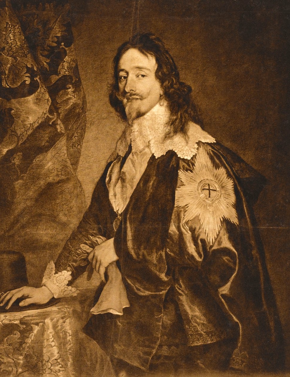 I. Károly portréja (reprodukció, barna) alkotó: Anthony van (after) Dyck